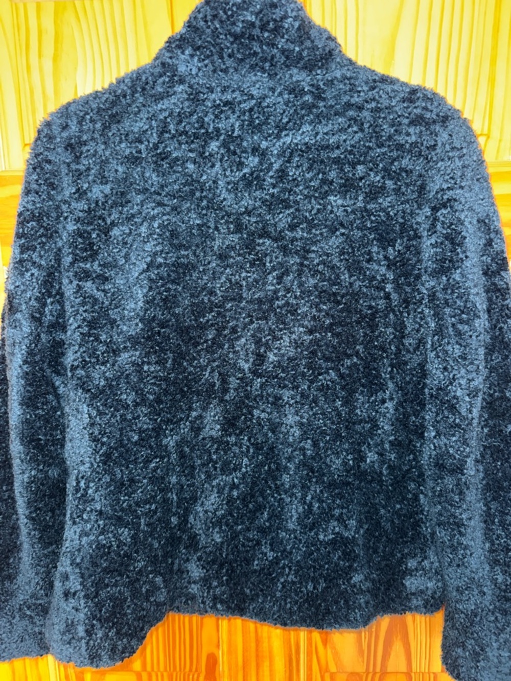 Pendleton Sherpa Fleece Zip Jacket M Blue Black Plaid Trim Full Zip Cozy - Picture 7 of 8